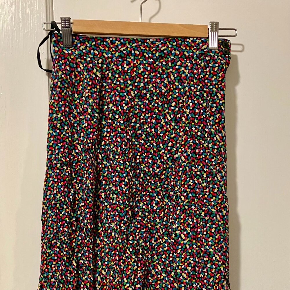 Multi-colored flowy midi skirt
